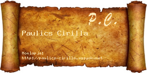Paulics Cirilla névjegykártya